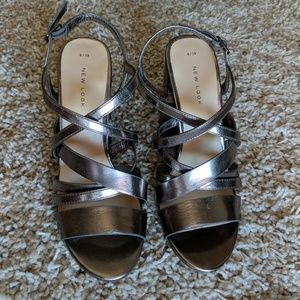New Look silver/pewter strappy sandals